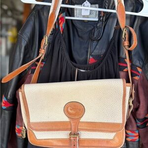 Dooney & Bourke Cream and Tan Leather Shoulder Bag